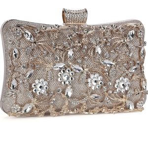 Gold rhinestone clutch